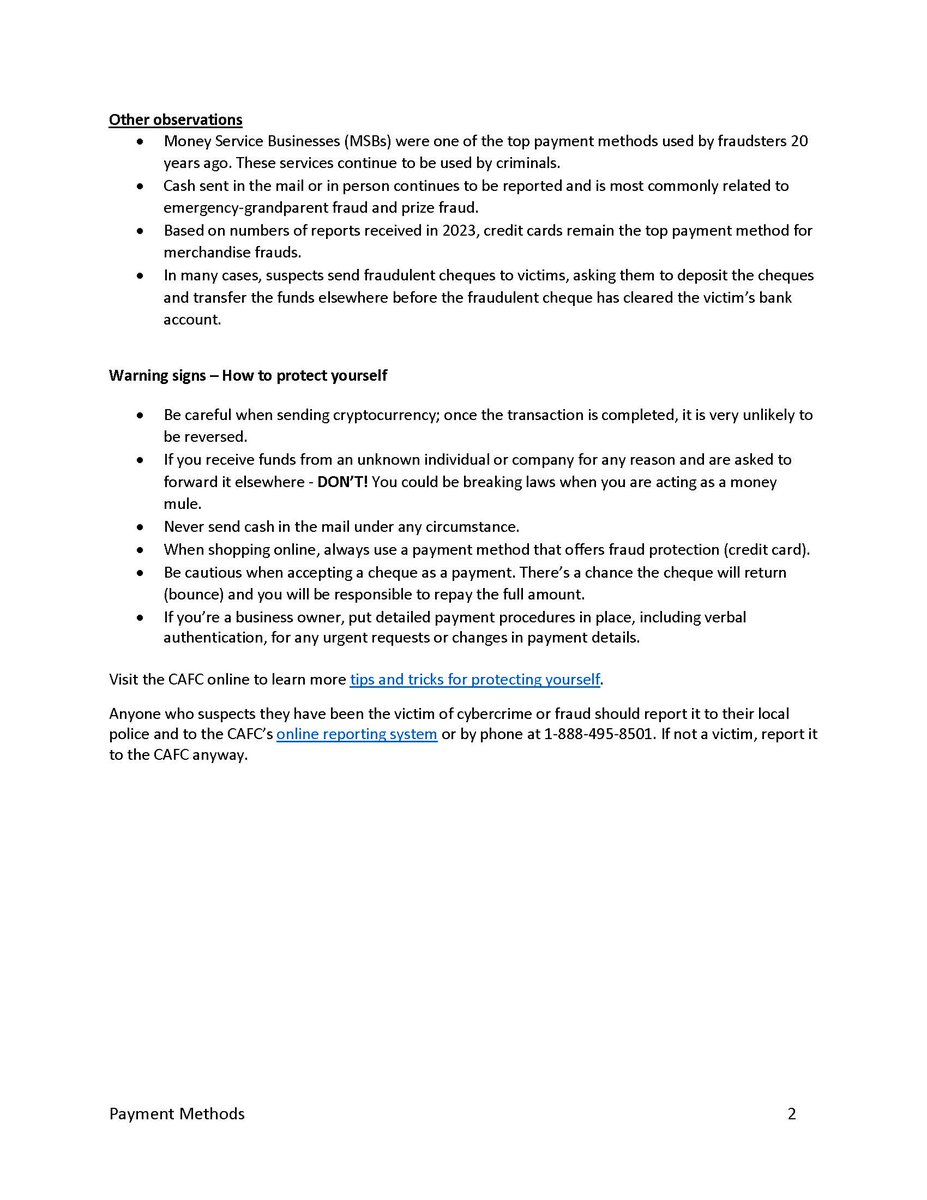 This week we look at how fraudsters ask you   to send money has changed.

We’ve partnered with <a href="/GetCyberSafe/">Get Cyber Safe</a> for our   latest bulletin on the evolution of payment methods.

Check it out below or read it online: antifraudcentre-centreantifraude.ca/features-vedet… #FPM2024
