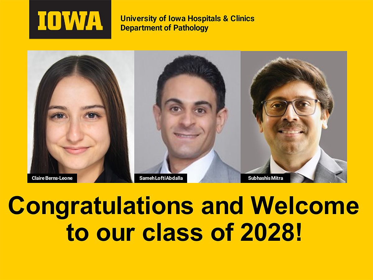 Very please to welcome the incoming resident class to @UIPathology! We can't wait to meet you in person! #IowaPath #pathmatch2024 #PathTwitter