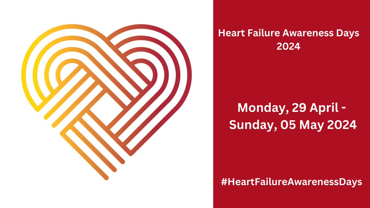 Heart Failure Awareness Days 2024 Detect the undetected This year's #HeartFailureAwarenessDays will be held from 29 April to 5 May. Connect with your National #HeartFailure Society or WG to advocate for early symptom recognition, accurate diagnosis, & effective treatment.…