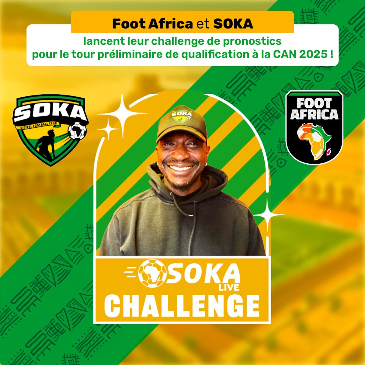 ⚽😍 Foot Africa et <a href="/sokaclub/">SOKA Club</a> vous mettent au défi ! 🎁🙌🏿🌍

👕🇸🇳 À gagner, un 𝗺𝗮𝗶𝗹𝗹𝗼𝘁 𝗰𝗼𝗹𝗹𝗲𝗰𝘁𝗼𝗿 du Sénégal, dédicacé par 𝗠𝗮𝗺𝗮𝗱𝗼𝘂 𝗡𝗶𝗮𝗻𝗴, 𝗜𝘀𝗺𝗮𝗶̈𝗹𝗮 𝗦𝗮𝗿𝗿 et l'influenceur 𝗣𝗮𝗽𝗲 𝗦𝗲𝗰𝗸 !

🎮 Pour participer ►► shorturl.at/fmBH7