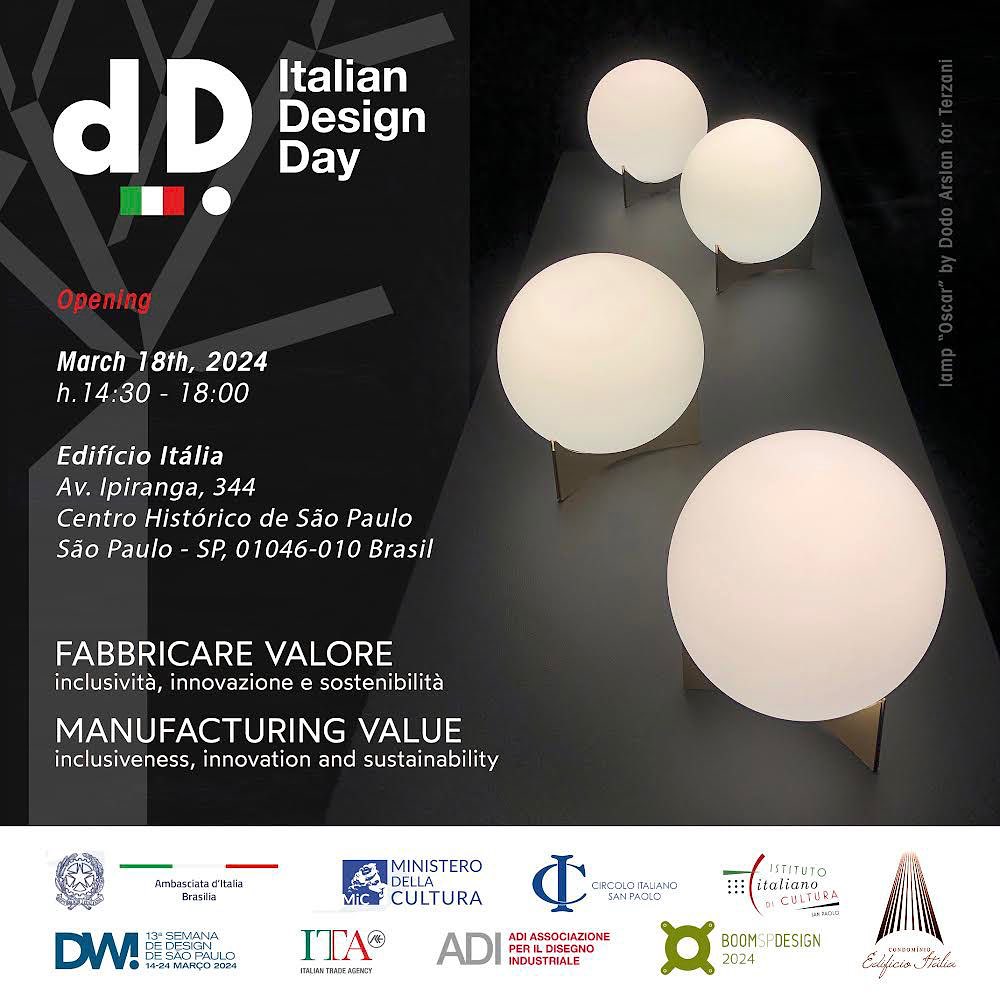 O designer 🇮🇹 <a href="/DodoArslan/">Dodo Arslan</a> foi escolhido pelo @italymfa e pela ADI como embaixador do #designitaliano no mundo por ocasião do #IDD2024. 

Palestra gratuita, mediante inscrição prévia➡️iicsanpaolo.esteri.it

📌HOJE  18/03 às 14h30 
Edifício Itália – Circolo Italiano <a href="/IICSanPaolo/">IIC San Paolo</a>