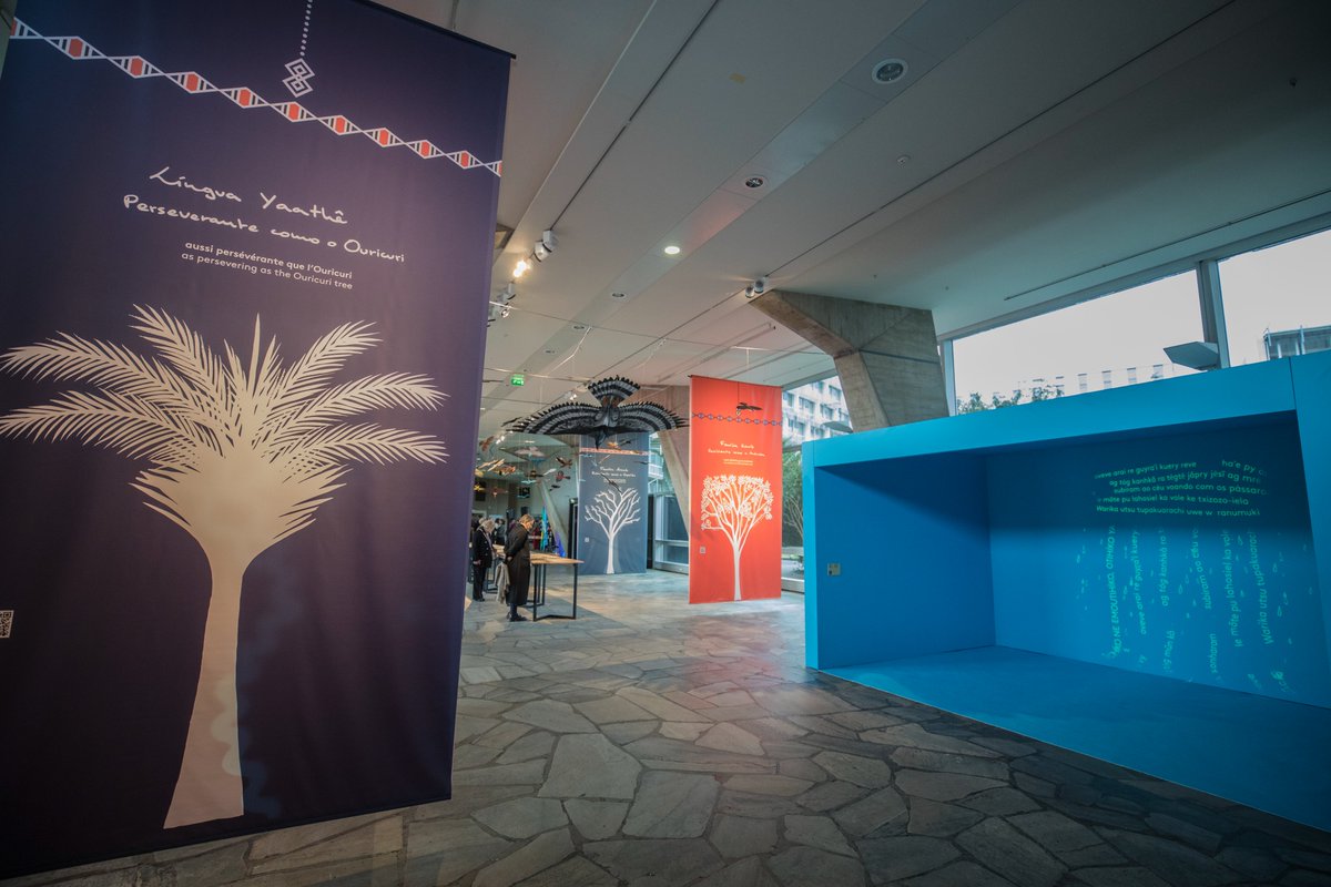 The Nhe'ē Porã exhibition has officially debuted at @UNESCO! From March 13 to 27, celebrate the cultural diversity of Brazil's indigenous peoples and discover the memory and appreciation of their cultural heritage and their #IndigenousLanguages. #IDIL