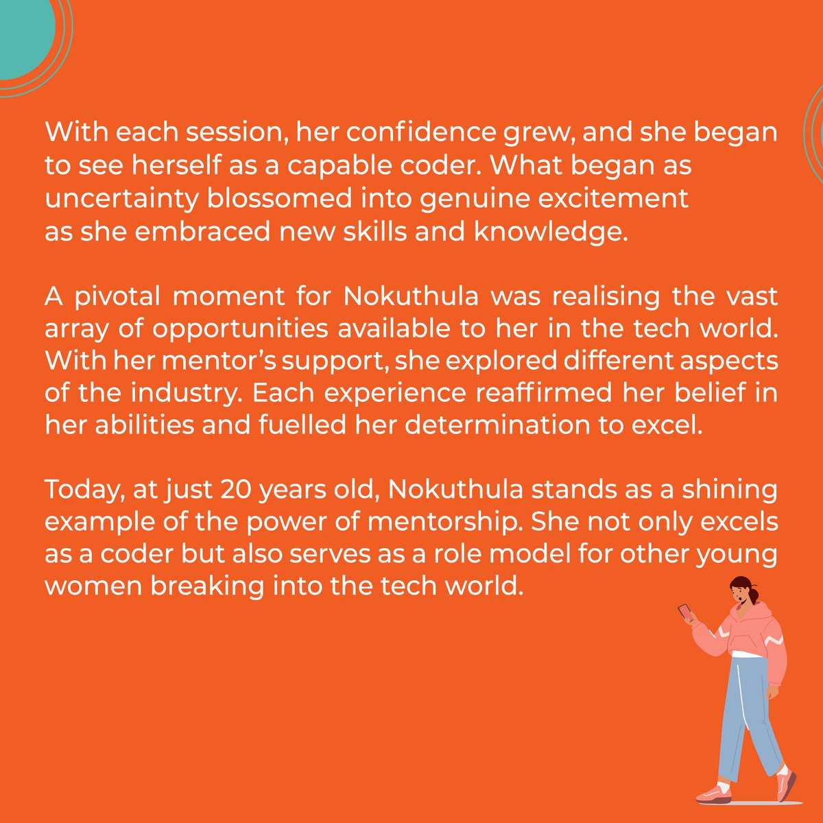 Improve your life with a mentor! Mentee &amp; Mentor relationships can be life's greatest gifts.  At the age of 20, Nokuthula went on a journey with the Digiprenuer program, a partnership between Cell C &amp; Girl Code, designed to empower young women in the tech industry. #SeeYouth