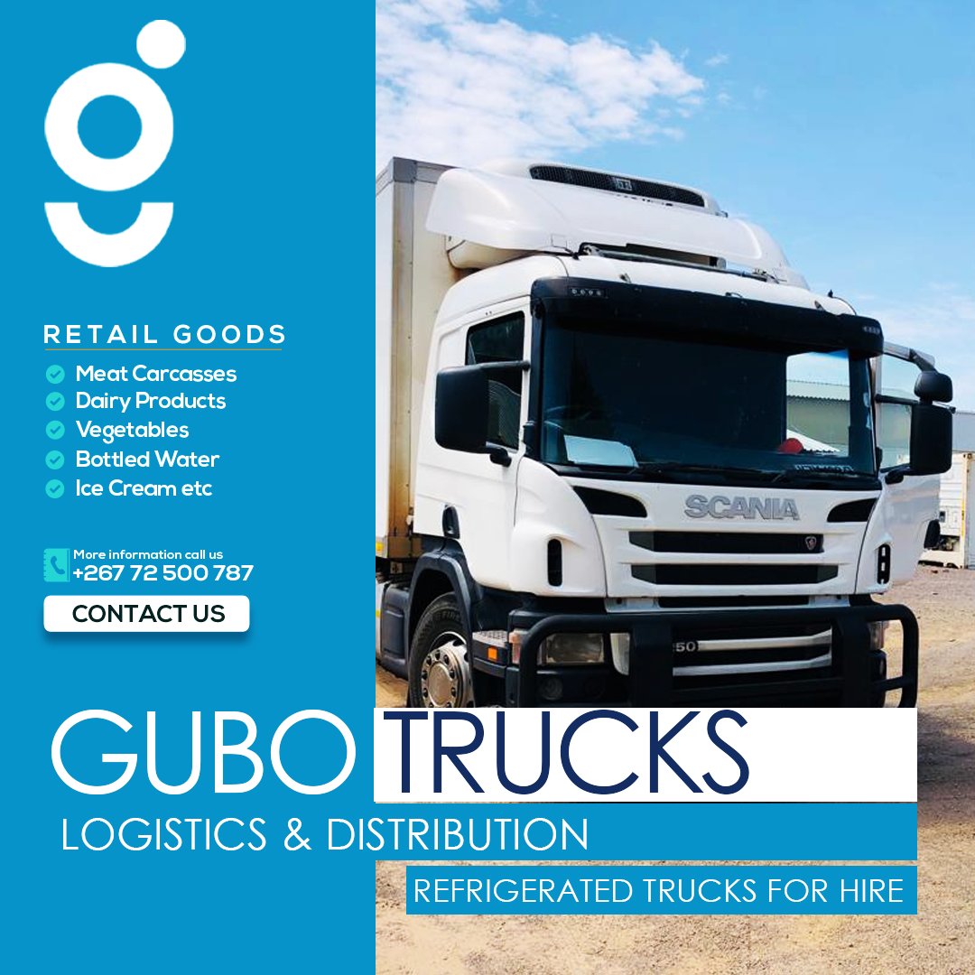 Logistics solutions you can rely on!

#GuboTrucks #Logistics #Distribution #BotswanaBrand #PushaBW #SupportLocal