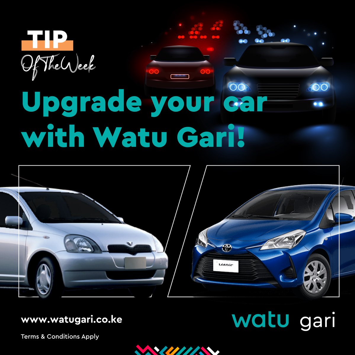 Upgrading your car to the latest model with a Watu Gari car loan is a straight forward process!

All you need is atleast 20% deposit, of the car's value.   Call us on 0800 722 900 OR visit us at #NgongRoad OR #KiambuRoad to apply today!  

Apply online: watugari.co.ke