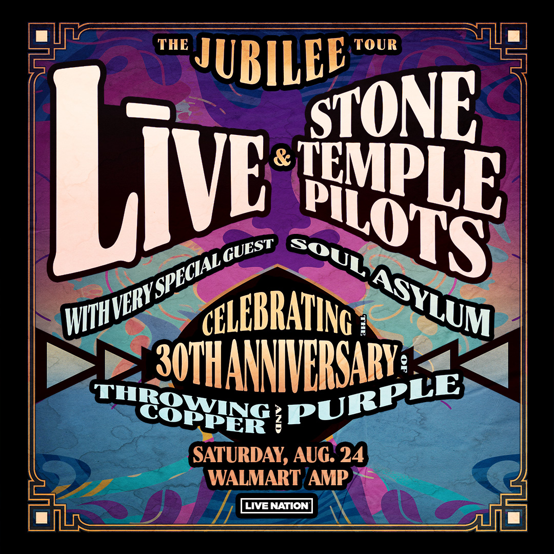 +LIVE+ and Stone Temple Pilots are bringing The Jubilee Tour to the AMP on Saturday, Aug. 24! 🤘Tickets on sale Friday, March 22 at 10am. Save the date! 📅