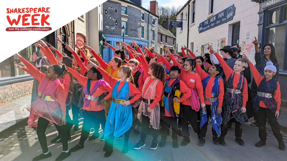 We had a great time marking 10 years of #ShakespeareWeek We've been working with pupils from Pennyhill Primary School & this morning they took part in a national flash mob to launch celebrations! 🎉 Here they are using dance to perform scenes from As You Like It @IronbridgeGMT