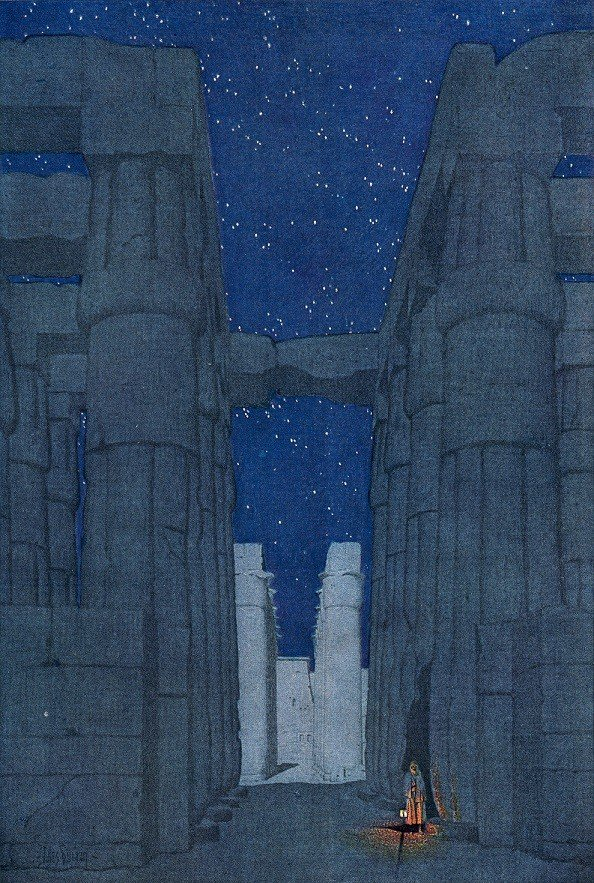 FedeItaliano76's tweet photo. Nightscapes by American muralist &amp; illustrator Jules Valée Guérin (1866–1946) https://t.co/3ogbpLdIfw
