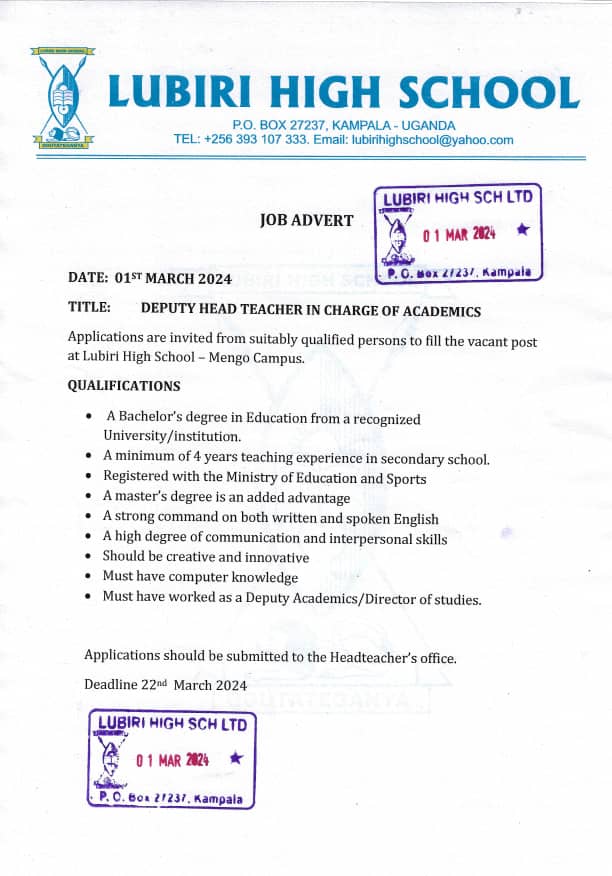 Lubiri High School tweet media
