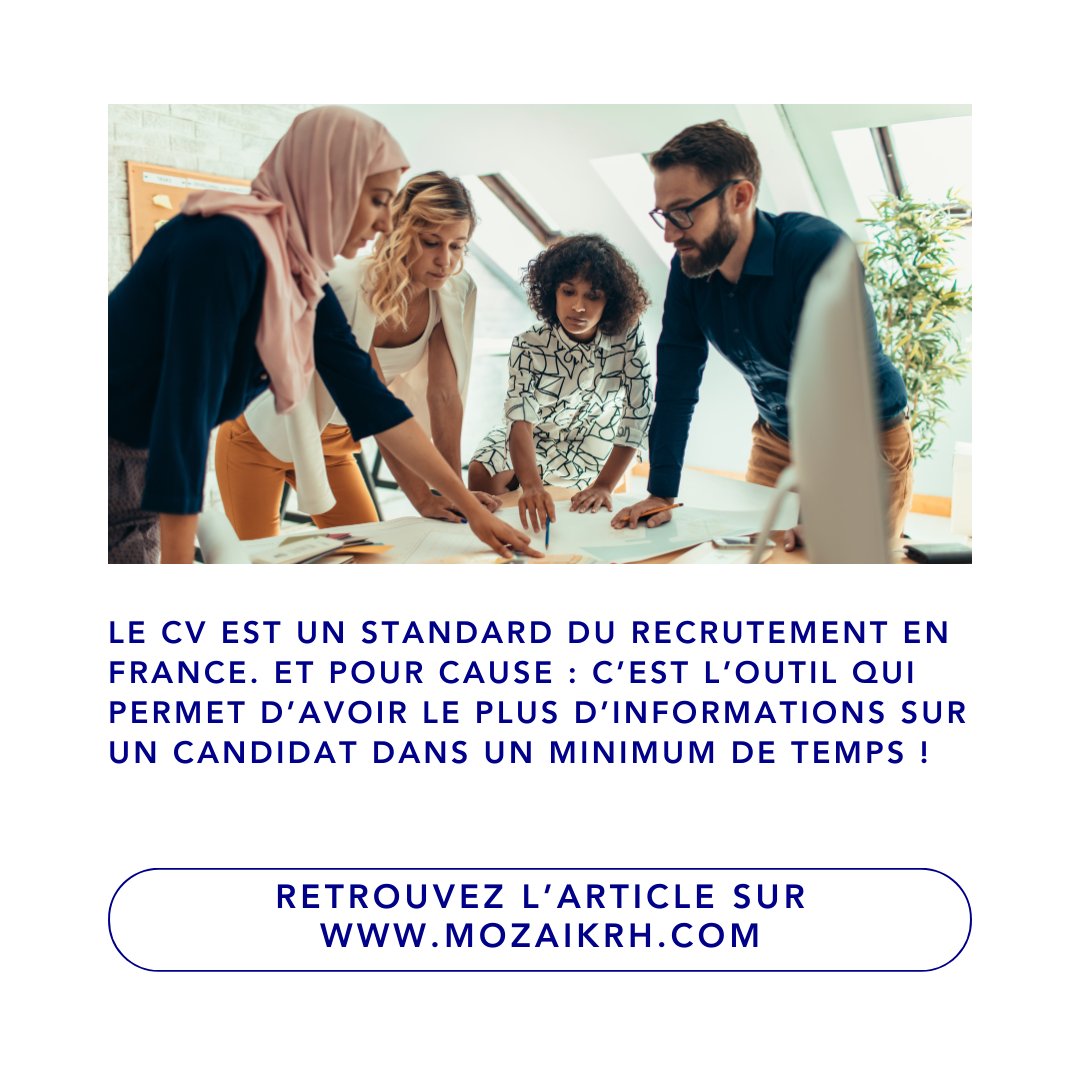 [🚀ARTICLE]
📣 Recruter sans CV : quelles méthodes adopter ?
📢 Un article à ne pas rater ! mozaikrh.com/titre-de-larti…
🔥 Et vous, qu'en pensez-vous ?

#inclusion #diversité #discrimination #mozaikrh #emploi #embauche #article #recrutement #avis