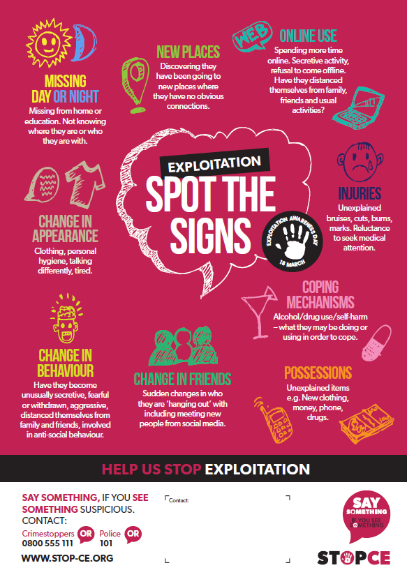 Could you spot the signs of Child Exploitation? 👀 Safeguarding is everyone's business and any child could be exploited. The earlier concerns are shared, the greater the chance to free a child from exploitation. #CEADay24