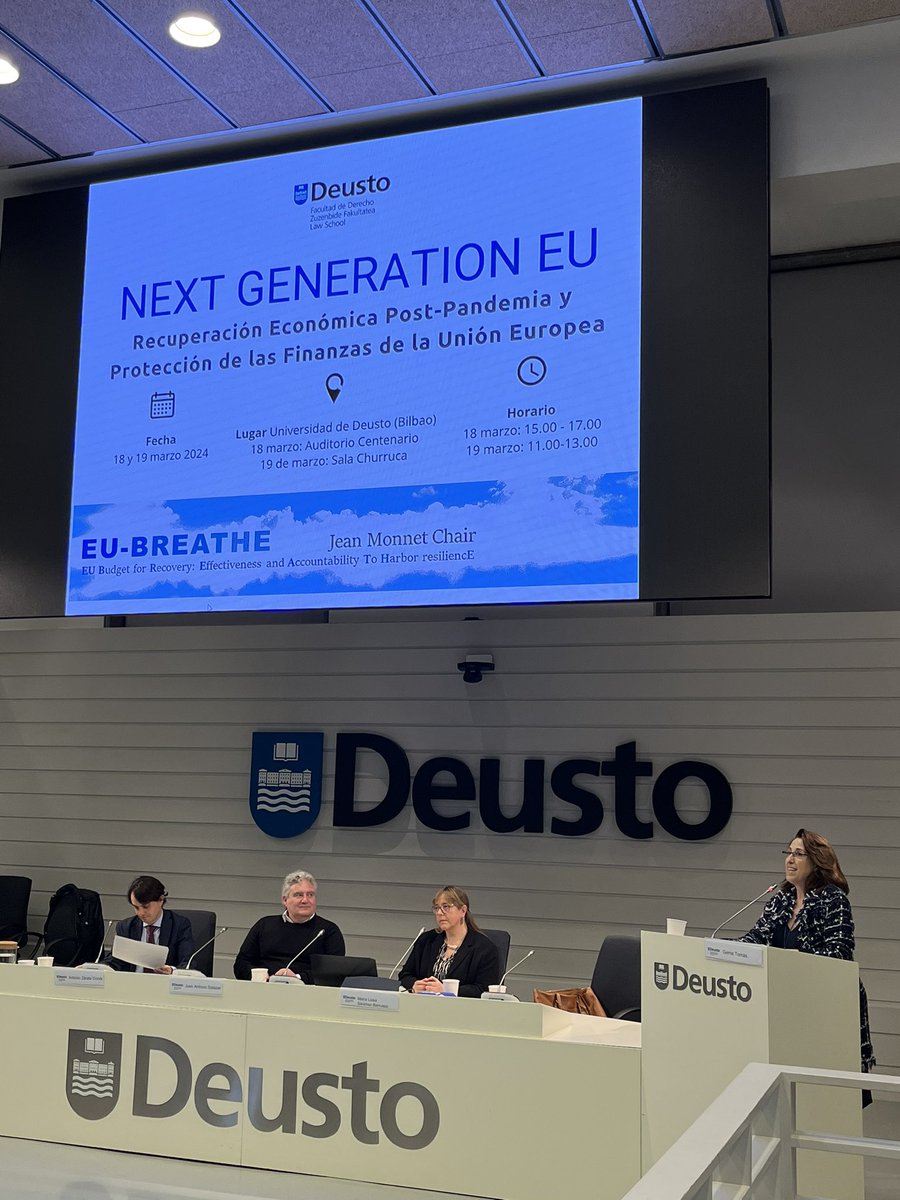 Thank you to @ml_san_barr for organising an excellent 2-day seminar at @DerechoDeusto on #NextGenerationEU and post-#pandemic economic recovery as part of the EU-BREATHE Jean Monnet Chair