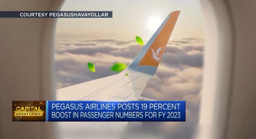 This morning on @CNBCi  @flymepegasus CEO Güliz Öztürk was interviewed by @dan_murphy discussing the airline's standout 2023 financial results.

#cnbc #danmurphy
#pegasusairlines #gülizöztürk #femaleceo #aviationcommunications