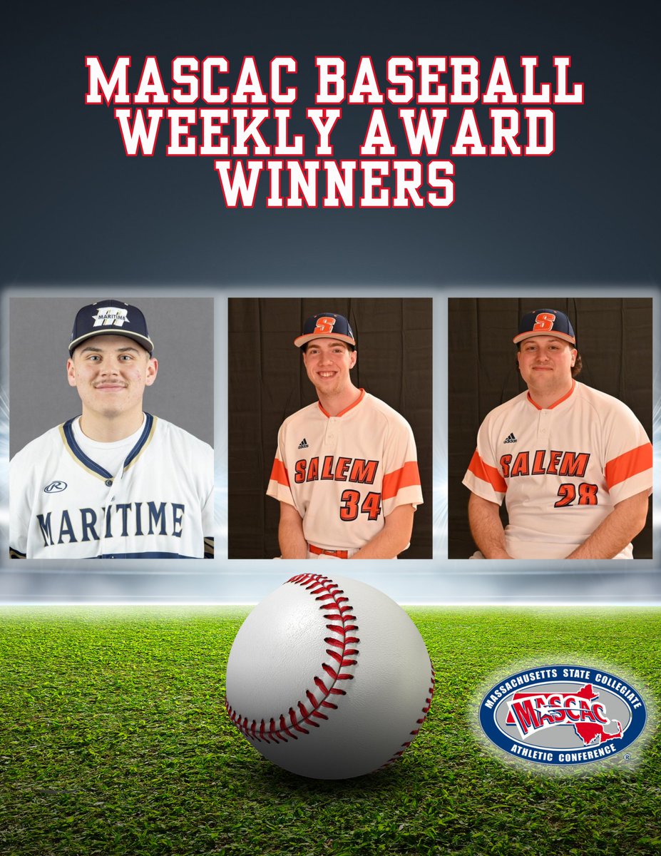 AJ Pietrafesa of @Maritime_Bucs and the @SsuVikings duo of Cam Fisher and Ryan Barberi earn the #MASCAC Baseball Player, Pitcher and Rookie of the Week accolades after helping their teams secure victories over the past week. mascac.prestosports.com/sports/bsb/202… #d3baseball #MASCACpride