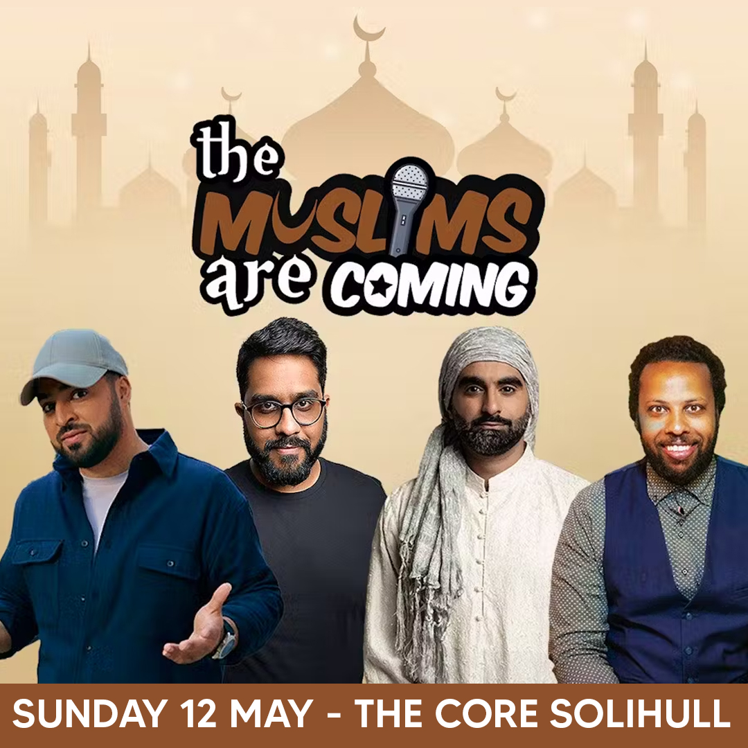 Get excited for a Halal-larious night of comedy, with The Muslims Are Coming on Sunday 12 May at The Core Solihull. Join us in the Studio at the Core for a night of great laughs - with @eshaanakbar @tezilyas @AatifNawaz and #princeabdi Book now at thecoretheatresolihull.co.uk/whats-on/all-s…