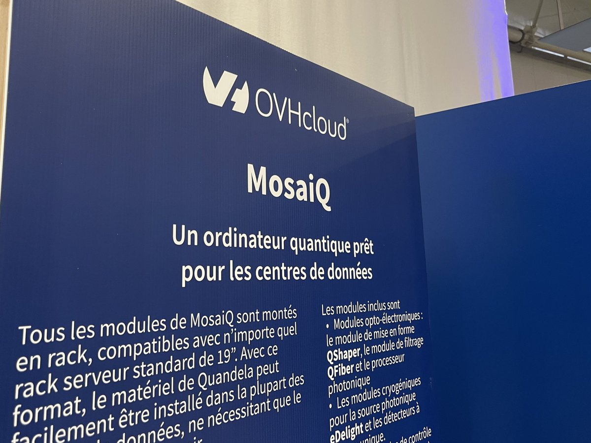 Avec @FerrariMarina73 j’inaugure aujourd’hui MosaiQ, un ordinateur quantique développé par la startup 🇫🇷 @Quandela_SAS, acquis par la société 🇫🇷 @OVHcloud_FR. Cette innovation de pointe illustre le renforcement de notre souveraineté numérique et le dynamisme de notre recherche !