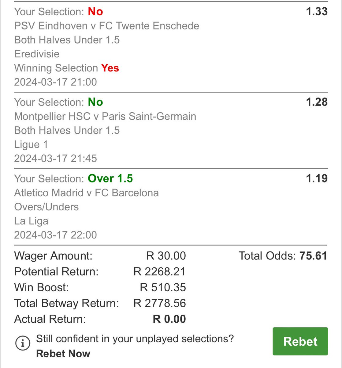 We were so close with this slip eish