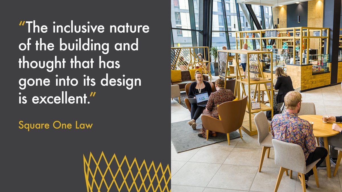 We recently hosted @SquareOneLaw for an event and we're glad they love The Catalyst building design as much as we do! 🌟 #inclusivedesign Architect: @GSSArchitecture Interior Designer: Design_North