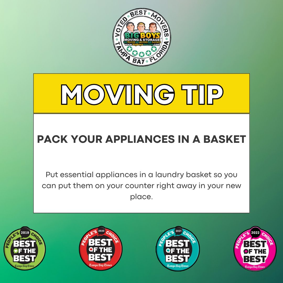 tampamovers's tweet photo. Moving Tip Monday
 
 #VotedBestMovers #BigBoysMoving #TampaMovers #TampaBay #MovingTampa https://t.co/DK89fO422l