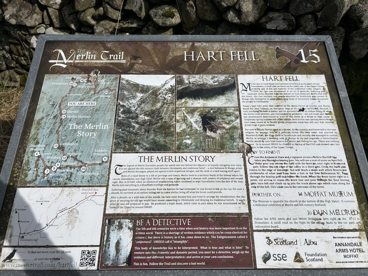 A morning run up Hartfell and then a detour to Merlin’s cave and Hartfell spa. Lovely weather! Legs aching after steep hill race at the weekend.