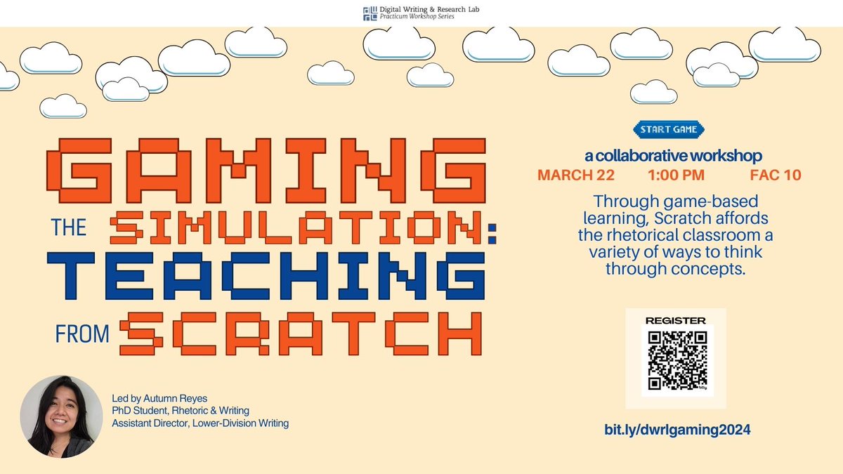 DWRL (@dwrl) on Twitter photo Calling all gamers and instructors! Join us this Friday for a collaborative workshop from the DRW's own <a href="/fall_reyna/">Autumn Reyes</a>. We'll explore game-based learning through interactive tool Scratch. Don't miss it! Register: bit.ly/dwrlgaming2024 Calling all gamers and instructors! Join us this Friday for a collaborative workshop from the DRW's own <a href="/fall_reyna/">Autumn Reyes</a>. We'll explore game-based learning through interactive tool Scratch. Don't miss it! Register: bit.ly/dwrlgaming2024