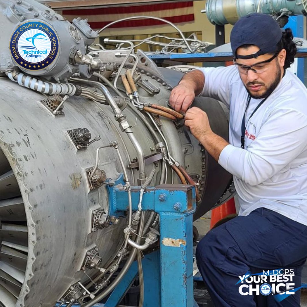The aviation industry is looking for technicians! At <a href="/Baker_Aviation/">George T. Baker Aviation Technical College</a> you will experience hands on training while learning from professionals. Become an Aviation Maintenace Technician in as little as 18 months. Start your career today! ✈️

📲 #YourBestChoiceMDCPS