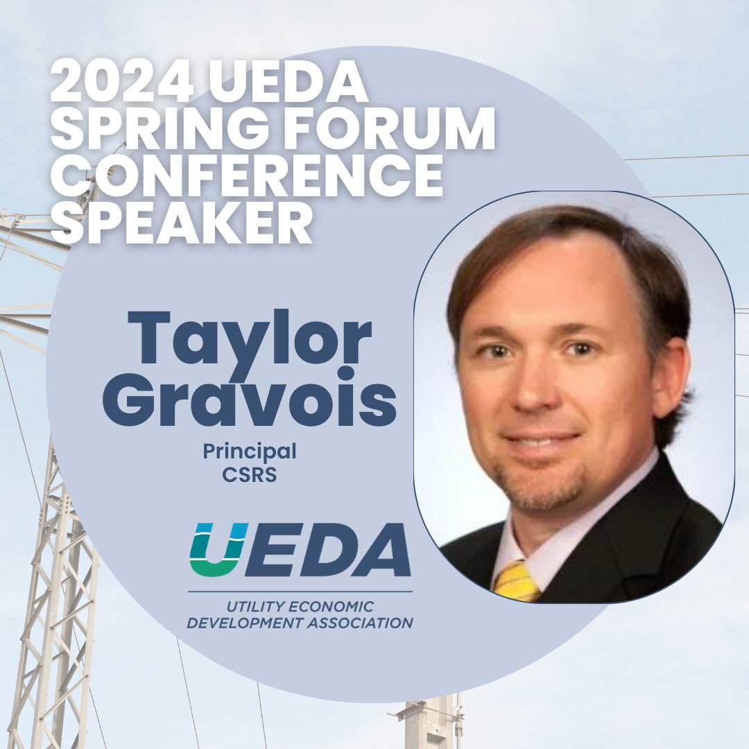 We are counting down the days until the UEDA Spring Forum! Check out our latest Speaker Announcement:
Join UEDA this April in New Orleans and hear from Taylor Gravois, PE, PLS, PMP, Principal at CSRS.

#UEDA #UEDASpringForum #Utilities #EconomicDevelopment
