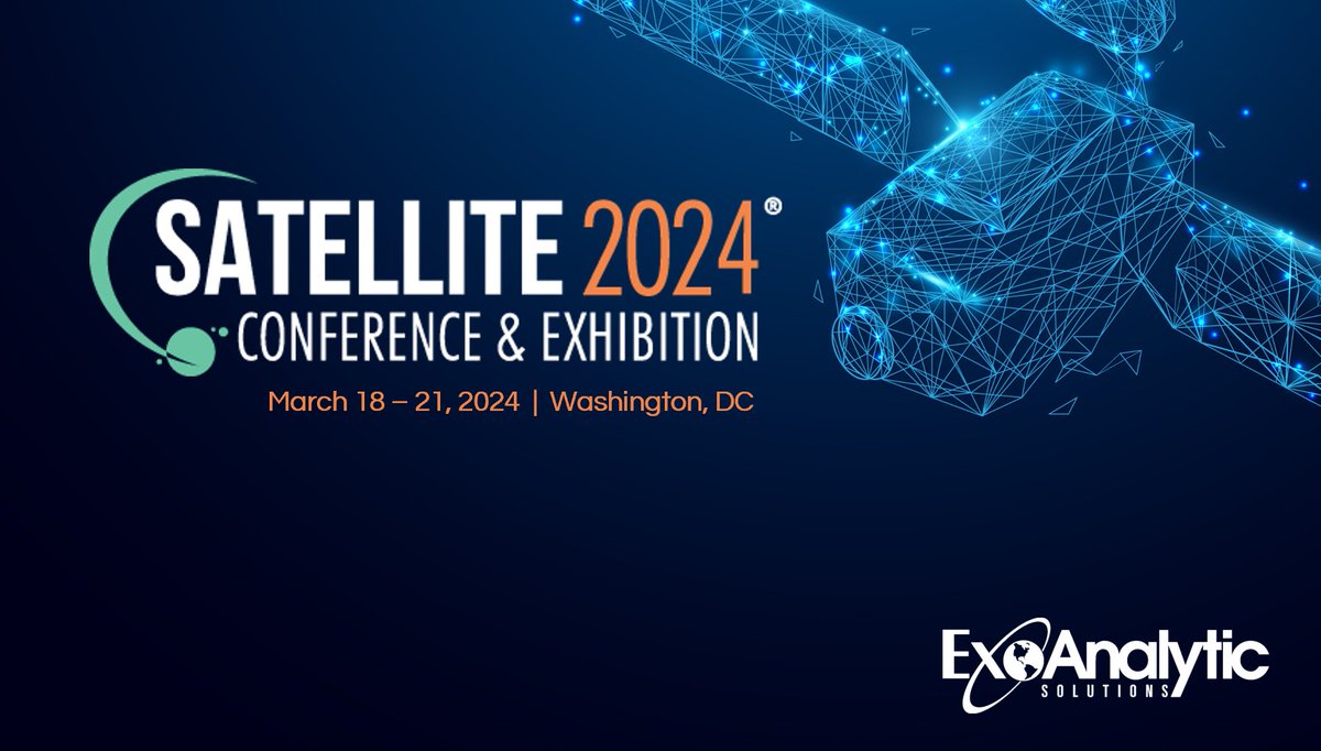 exoanalytic's tweet image. Connect with our #ExoNaut team this week at #SATShow and let's discuss how we can help inform your space operations via ground-based or on-board space domain awareness solutions. Learn more: bit.ly/38sI6NY