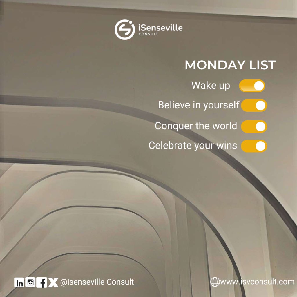 isvconsult's tweet photo. Show up with the best of you this week and watch yourself have a great week!
Happy New Week!
#monday #newweek #mondaymotivation #isvc https://t.co/wfH3UdjEIq