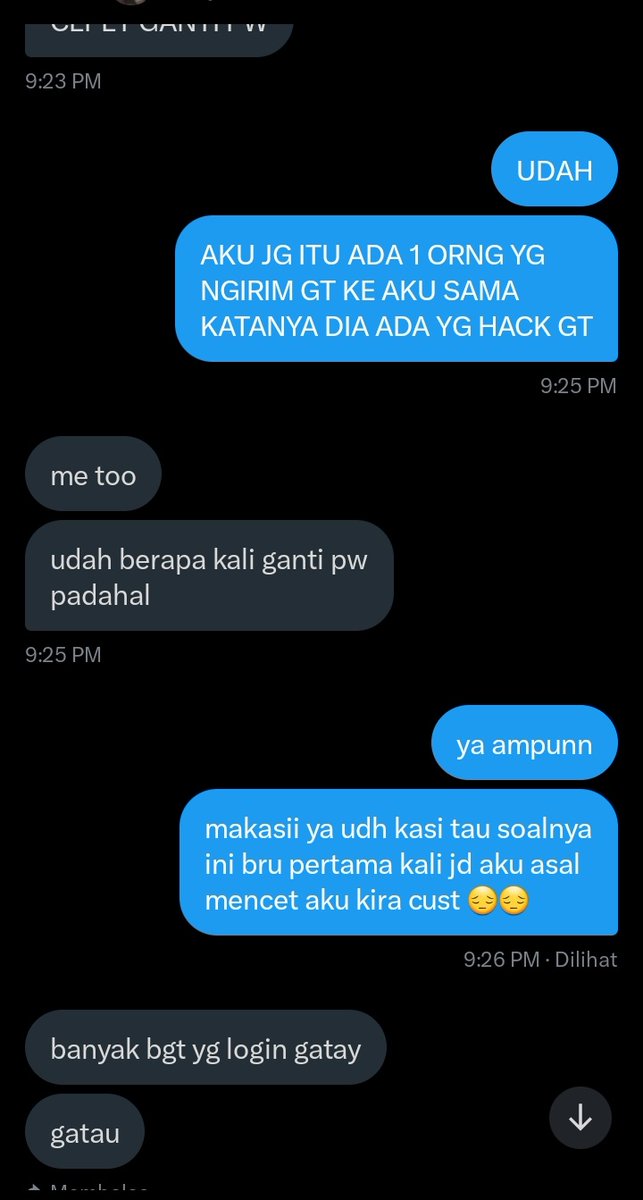 be carefull guys!!! acc ku hmpir kena hack, asal mencet link 😔😔😔 udh kuganti pw semoga aja ga kena 🙏🏻🙏🏻