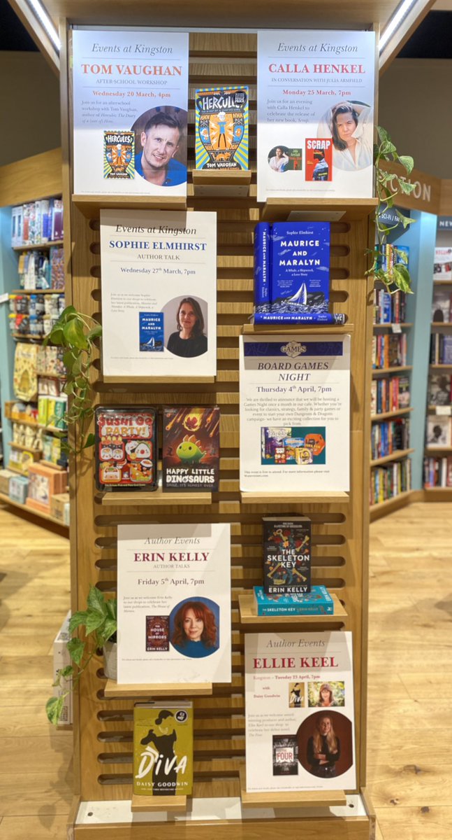 Take a look at our upcoming events. Tom Vaughn, Calla Henkel with Julia Armfield, Sophie Elmhirst and many many more. Make sure you check out Waterstones.com.