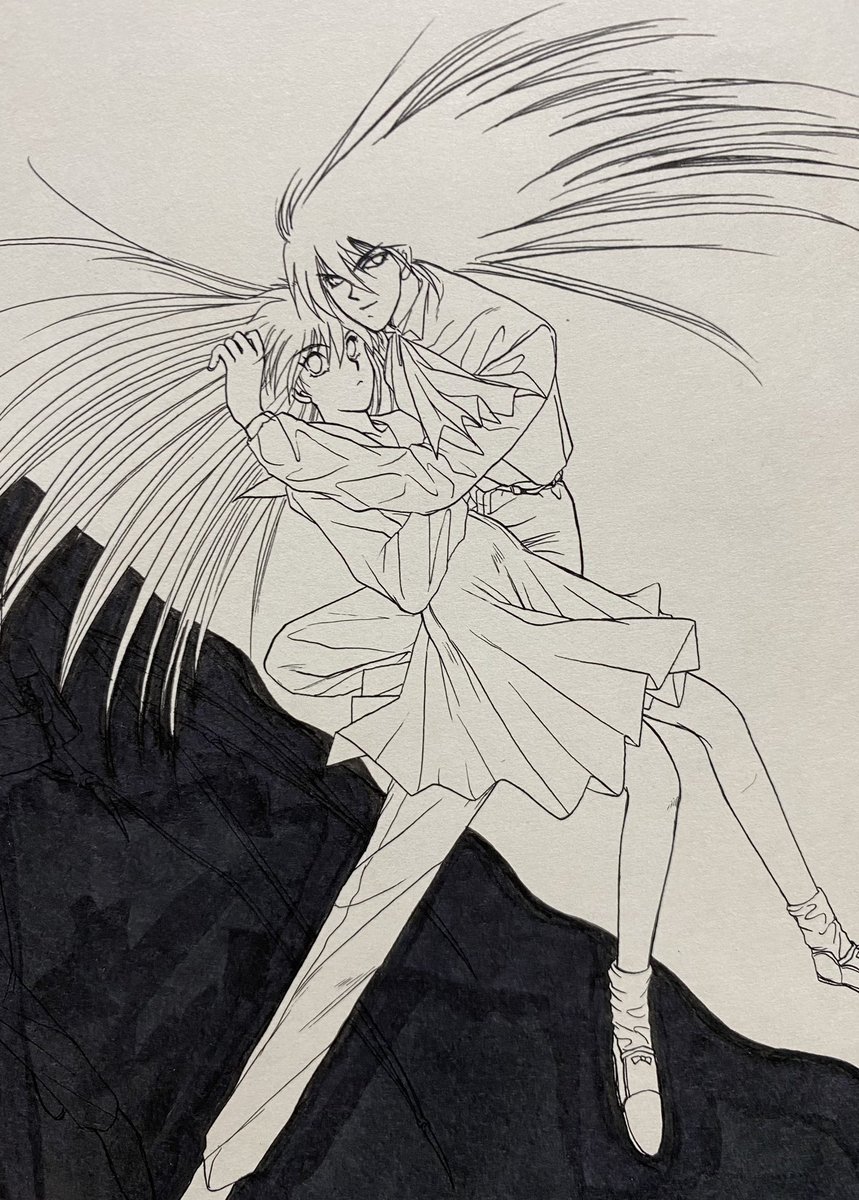 何十年前の、萩原一至先生の影響受けてた頃の、二次とか一次の絵。半分くらいはコピーしか残ってない。 