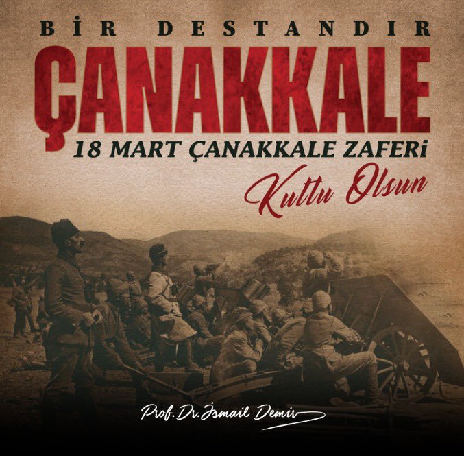 Çanakkale Zaferi’nin 109. yılı kutlu olsun! 🇹🇷 18 Mart Çanakkale Zaferimiz, Milletimizin vatan sevgisi ve bağımsızlık tutkusunun en güçlü simgelerinden biridir. Bu zafer, sadece bir askeri başarı değil, aynı zamanda azmin, kararlılığın ve vatan sevgisinin destanıdır. Bu destanı…