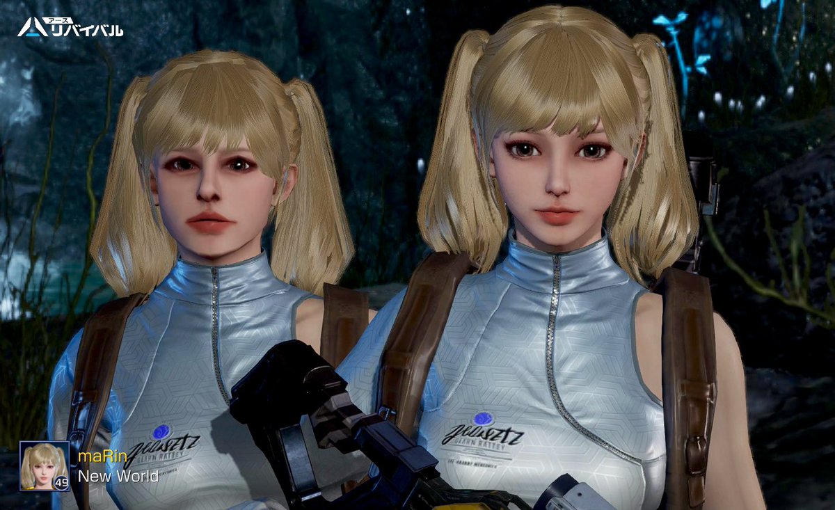 maRin_game_'s tweet photo. クエで自分そっくりな人に
会いに行ってみたらコレ笑
ﾀﾞﾚ(   ºωº   )??w
暗い場所だと自分の顔も
ちょっと違うの悲しい🥹

いつもかわいいお顔に
してほしい(切実)_( :⁍ 」 )_

#アスリバxデジモン 
#アスリバ
#アースリバイバル https://t.co/uZMrvxhQlZ