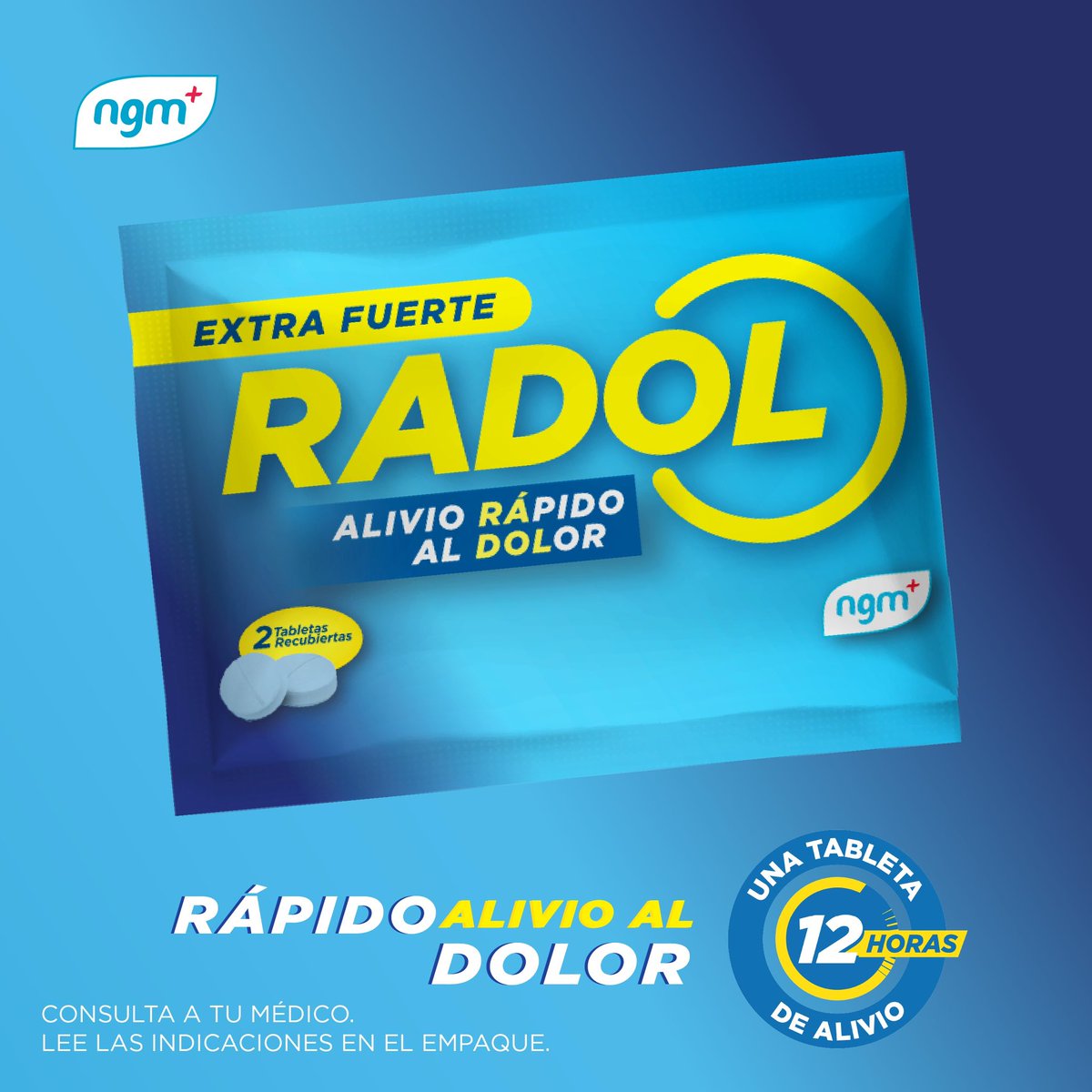 Ngm_sv's tweet photo. Con #Radol tienes alivio del dolor de espalda, cabeza, rodilla y todos los dolores fuertes; hasta por 12 horas. #Radol Rápido alivio al dolor. Consulta a tu médico. Lee las indicaciones en el empaque. https://t.co/gzc1GVIB9K