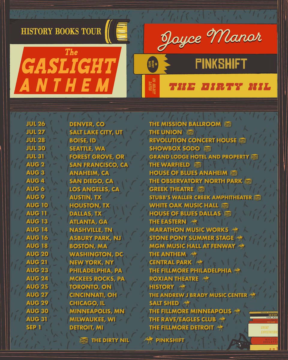 WE ARE BACK out on the road this summer with @gaslightanthem and @JoyceManor on select dates 8/13 - 9/1 presale Wed 3/20 and all tix on sale Fri 3/22 at 10 am local