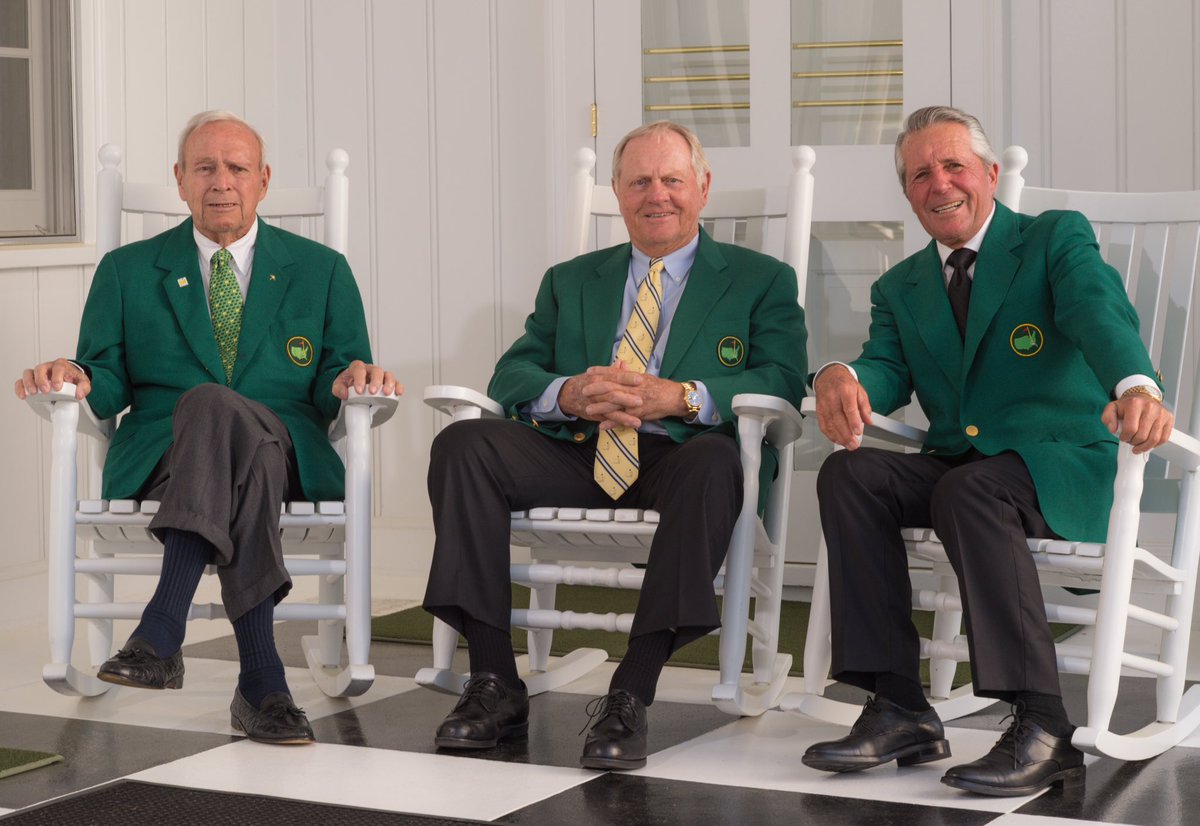 I believe this was the last picture Arnold, Jack and I took together wearing our green jackets. Thank you David Yarrow, for this timeless memory. I cannot wait to be back in Augusta for Masters Week. Jack and I know Arnold will always be there in spirit. GP