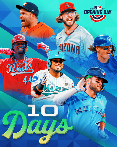 MLB's tweet photo. 1⃣0⃣ more days until #OpeningDay! https://t.co/YBn4hNbXX7
