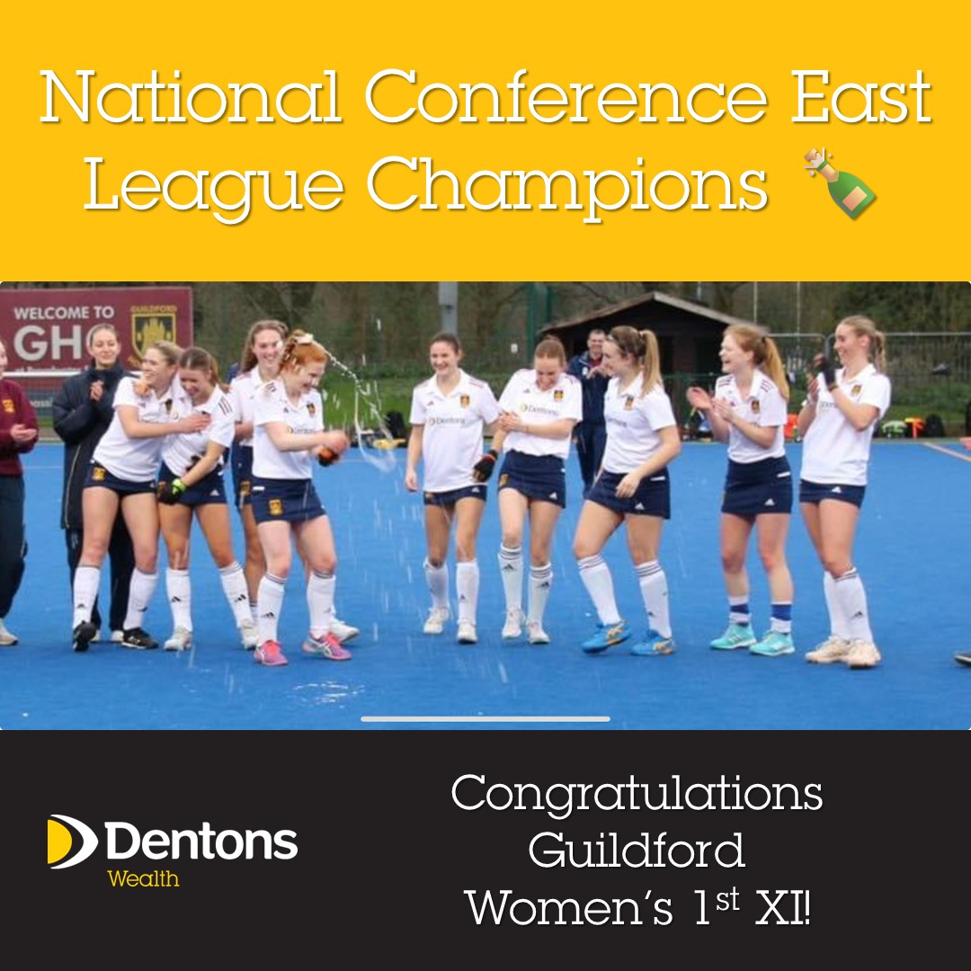 In an incredible season Guildford Hockey Club 's Women's 1st XI are now league champions of the Vitality Women's Conference East &amp; promoted into National Division 1.