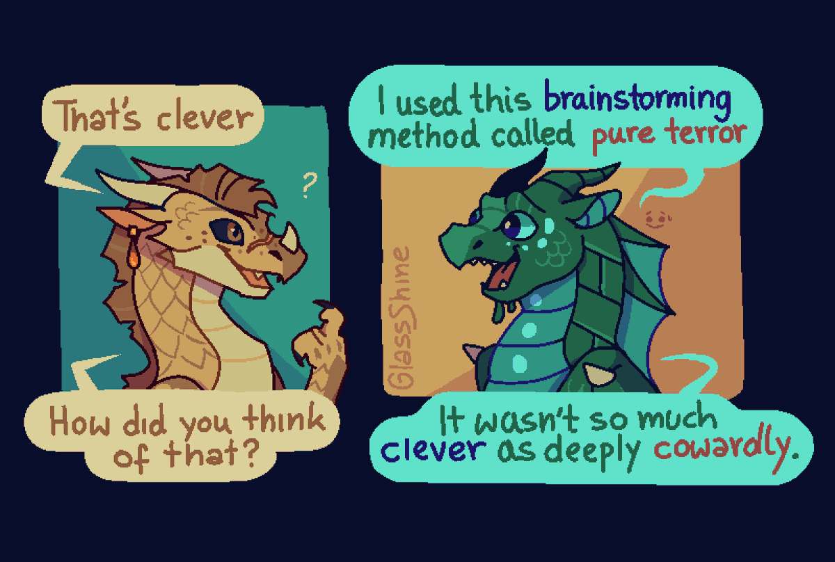 GlasssShine's tweet photo. Turtle shares his wisdom on critical thinking
#WingsofFire https://t.co/8zEQPlbo4k