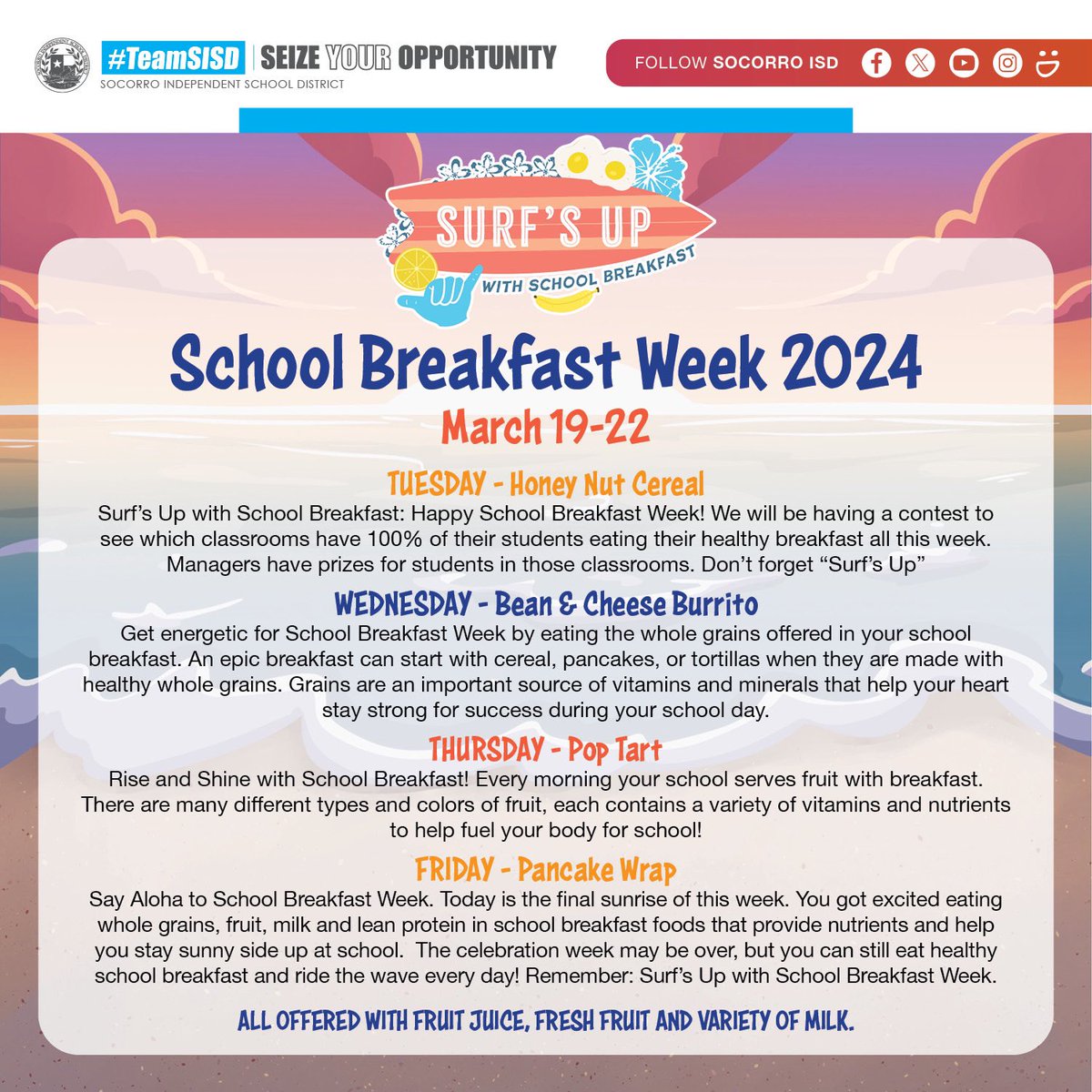 School Breakfast week starts tomorrow!!! See the great things happening with CNS!