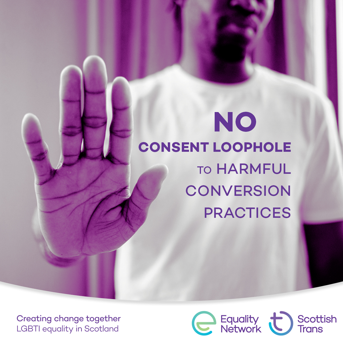 Conversion practices are done to LGBTQA+ people on the belief that we are wrong or need to be “fixed”. They can cause lifelong harm to those who are subjected to them. There must be no consent loophole in the law. Agree? Find out how to add your voice: equality-network.org/cp
