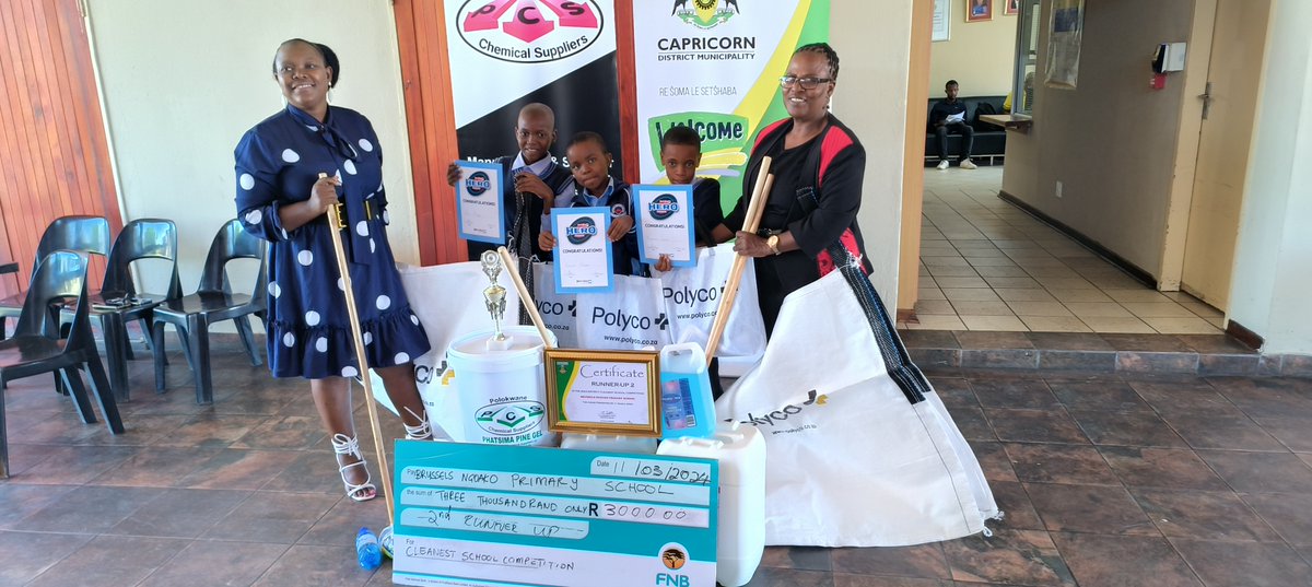 PnPSchoolClub's tweet photo. Let’s give it up for our Young Environmental Heroes!
Pick n Pay School Club and Polyco teamed up for the Capricorn District Municipality’s Cleanest School Competition. Of the 56 participating primary schools, 12 made it to the final round.
#PicknPaySchoolClub #Polyco (1/3) https://t.co/WYrcBRf146