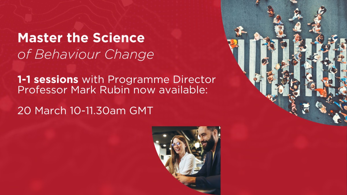 Durham University (@durham_uni) on Twitter photo 💻 Interested in studying <a href="/durhampsych/">Durham Psychology</a> hybrid, part-time Executive MSc in Behavioural Science?
🖱️ Book a 1-1 call with Programme Director Prof Mark Rubin <a href="/rubinpsyc/">Mark Rubin</a> to ask any questions.
📅 Slots available Wed 20 March 10-11.30am. Sign up 👉 brnw.ch/21wHYyy 💻 Interested in studying <a href="/durhampsych/">Durham Psychology</a> hybrid, part-time Executive MSc in Behavioural Science?
🖱️ Book a 1-1 call with Programme Director Prof Mark Rubin <a href="/rubinpsyc/">Mark Rubin</a> to ask any questions.
📅 Slots available Wed 20 March 10-11.30am. Sign up 👉 brnw.ch/21wHYyy