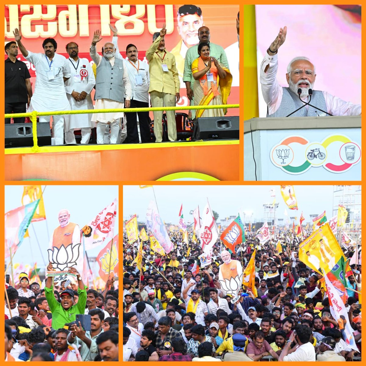 BJPOBCMorcha4AP's tweet photo. ప్రజాగళం వినిపించిన అశేష ప్రజానీకం
#APWelcomesNamo
#OBCwithModi  #BJPOBCYuvaSammelan
#BJPOBCSamajikSammelan
#ModiwithOBC
#BJPOBCYuvaSammelan #obcwithmodiji https://t.co/wqUKLui4qa
