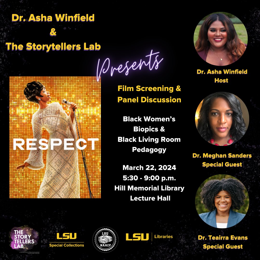LSUScreenArts's tweet image. If you haven’t already, check out Dr. Asha Winfield’s exhibition on the second floor of the library and attend the film screening and discussion on March 22. #geauxSCRN