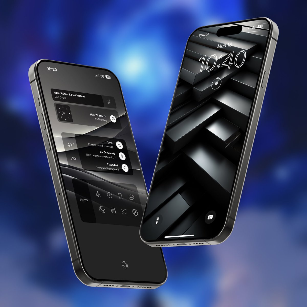 CaseAce1's tweet photo. Monday SS
This was fun to make. Saw it on an android shot a little while ago. And love the new widgy without the labels. 
@SeanKly 
Icons are transparent lines https://t.co/BeNqben9fu