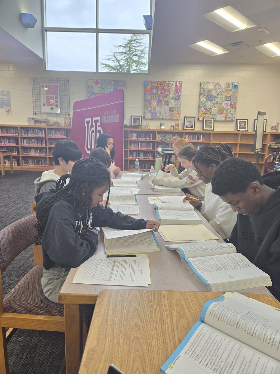 Today, I was lucky to participate in a group reading of the Diary of Anne Frank with a great group of 8th graders. Thanks, Ms. Dudley for going Above & Beyond for UGMS students.