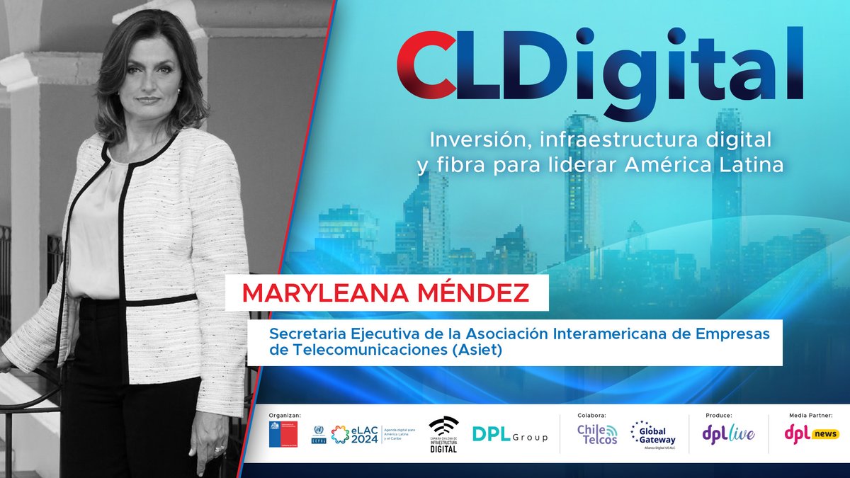 ¡Nos encontramos mañana en #CLDigital! Nuestra Secretaria General, @marymendezji, dialogará con especialistas sobre casos de uso de industrias conectadas e Inteligencia Artificial en #Chile. 🔗 Regístrate y participa: digital-chile.com