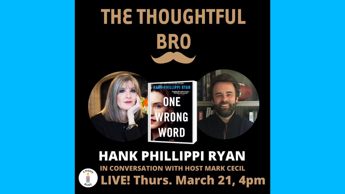 'One Wrong Word' by @HankPRyan, Blaze's Crime Time host, is 'a gripping rollercoaster of a read that will have you switching allegiances with every turn of the page,' says @baparisauthor ('Behind Closed Doors'). Coming to the Thoughtful Bro with @RealMarkCecil. 4 PM ET TODAY